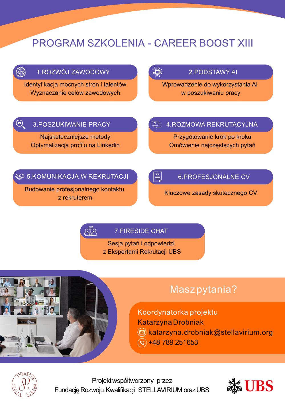 plakat informacyjny Career Boost